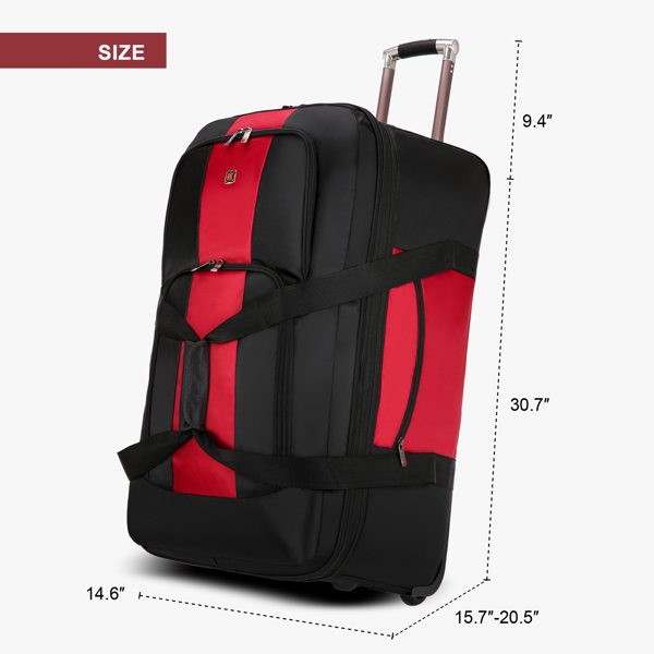 可拓展行李包商务包登机包红色-3