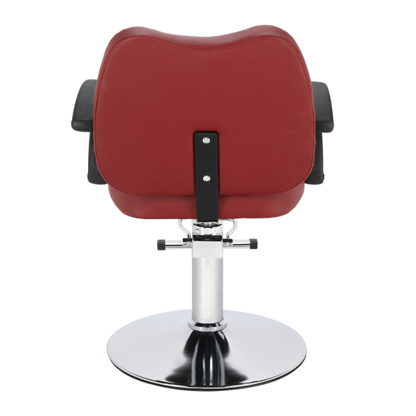  PVC防火皮革 圆形铁底座 理发椅 150kg 枣红色-3
