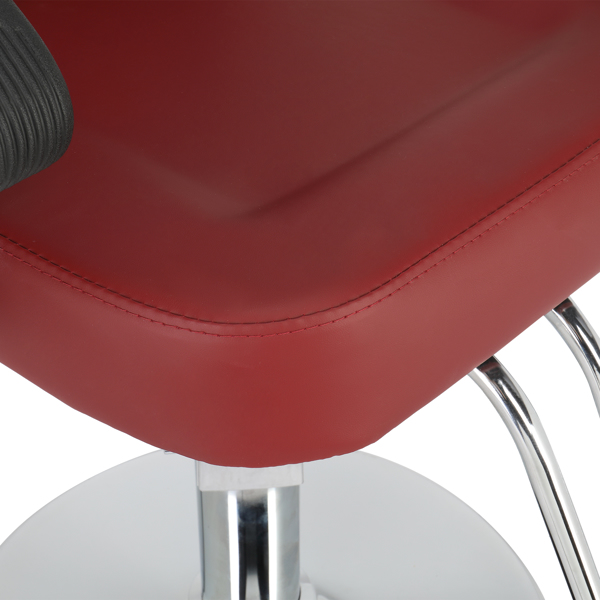  PVC防火皮革 圆形铁底座 理发椅 150kg 枣红色-10