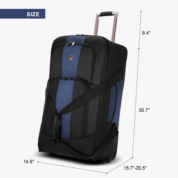 可拓展行李包商务包登机包蓝色-3