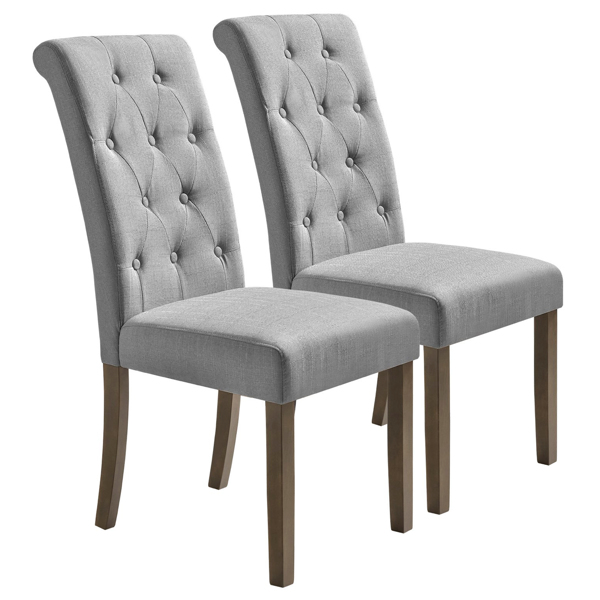 贵族风格餐椅高贵典雅实木簇绒餐椅餐厅套装（2件套）-7