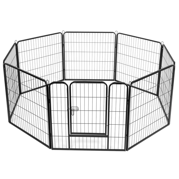  黑色 铁管 方管 31.5“ 游戏区8片 宠物围栏 可折叠 可开门-13