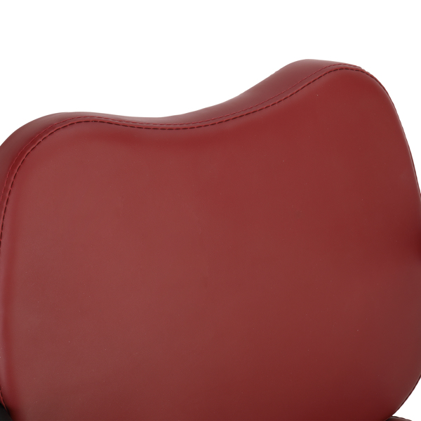 PVC防火皮革 圆形铁底座 理发椅 150kg 枣红色-12