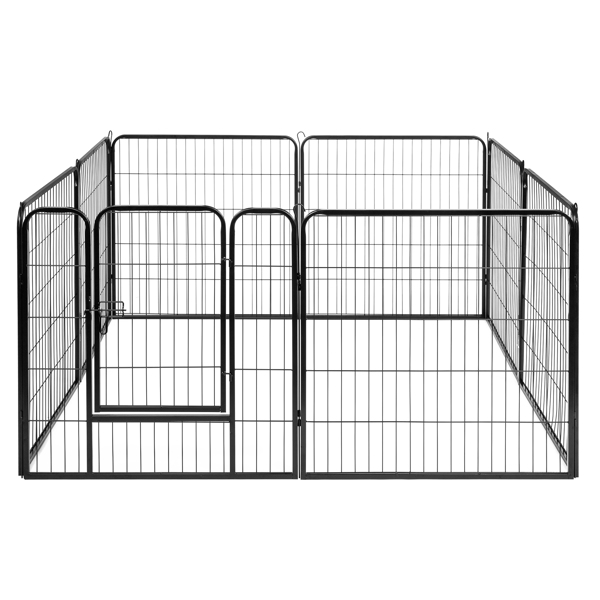  黑色 铁管 方管 31.5“ 游戏区8片 宠物围栏 可折叠 可开门-15