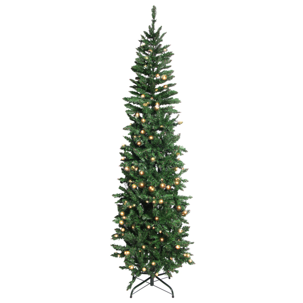 绿色 6.5ft 250灯 暖色8模式 719枝头 尖头铅笔造型 PVC材质 圣诞树 N001 美国-3