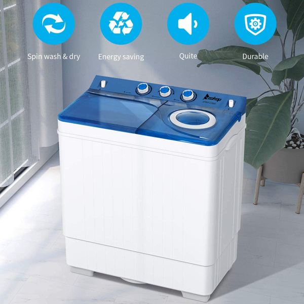  美规 XPB65-2288S 26lbs（18lbs 8lbs） 洗衣机 110V 110V,420W 双桶 带排水泵 仪表盖板条 塑料 蓝色盖板 带白色圆环 半自动-28