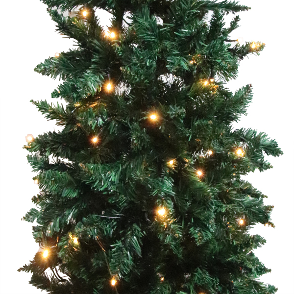绿色 6.5ft 250灯 暖色8模式 719枝头 尖头铅笔造型 PVC材质 圣诞树 N001 美国-7