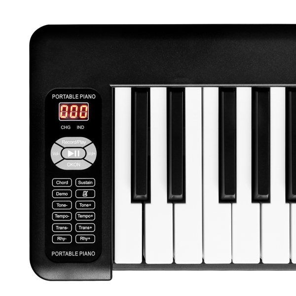  便携式可折叠 61键半重锤键盘 黑色 电钢琴-5