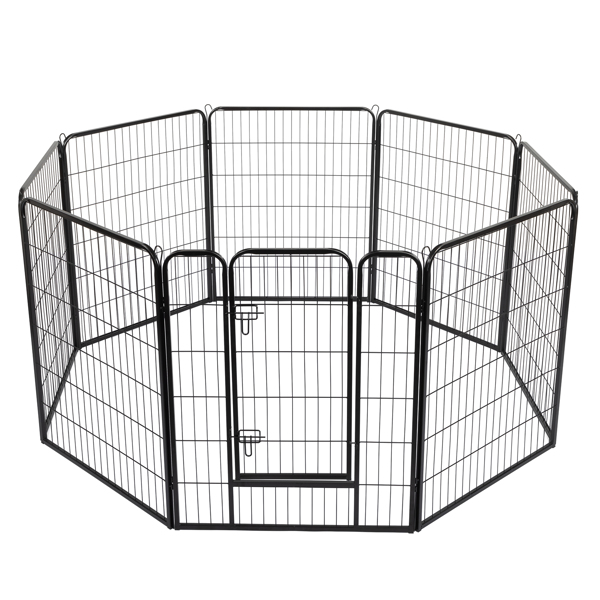  黑色 铁管 方管 40“ 游戏区8片 宠物围栏 可折叠 可开门-17