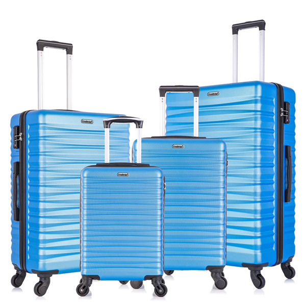  四件套拉杆箱  ABS轻便硬壳行李箱 TSA海关锁 蓝色-1
