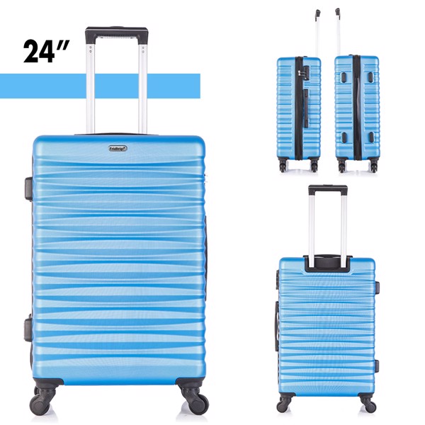  四件套拉杆箱  ABS轻便硬壳行李箱 TSA海关锁 蓝色-13