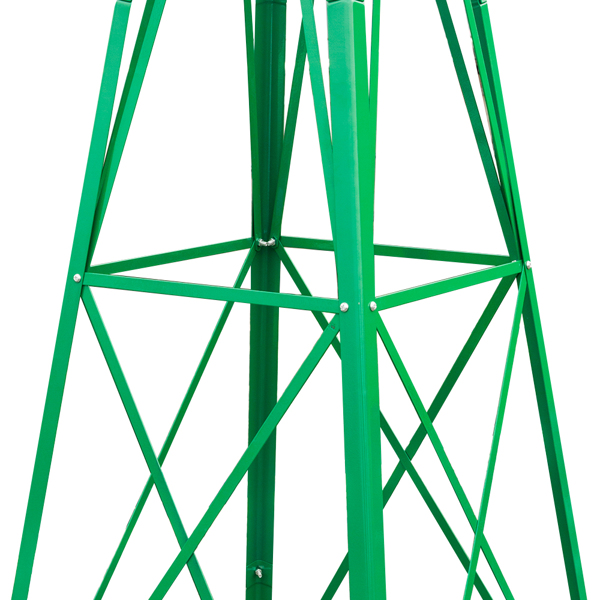  8ft 绿色 带风向标 4脚站立 风车 可旋转 风车 铁-31
