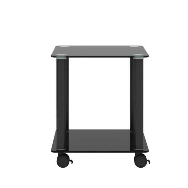 1件式黑色边桌、2层空间端桌、现代床头柜、沙发桌、带储物架的边桌-5