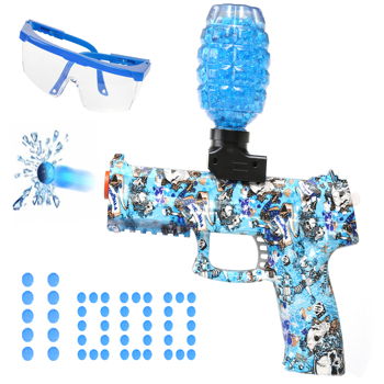 [亚马逊爆款]ASXCFE水弹枪儿童玩具枪电动凝胶球爆破冲击波11000发水弹海绵宝宝，可充电电池，射击距离高达65英尺 格洛克