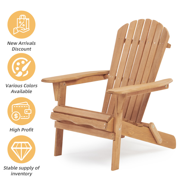 木制户外折叠椅子一套2张木制休闲椅，用于花园、花园、草坪、后院、甲板、池边、消防坑、半组装、，-7