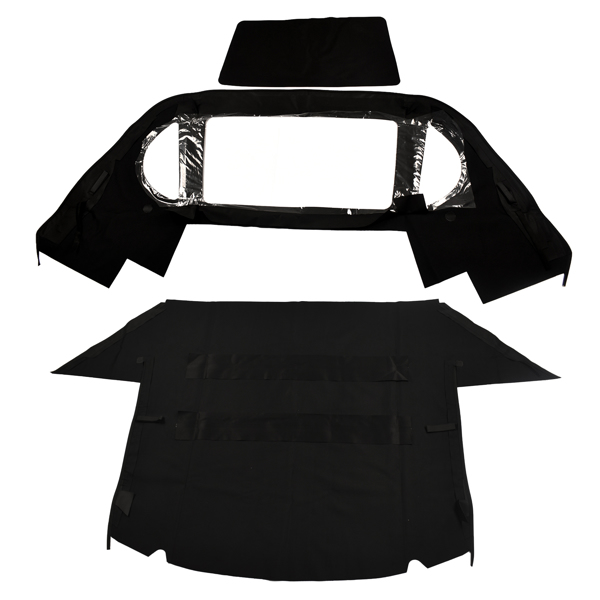 敞篷车顶棚 Black Convertible Soft Top with Plastic Window For Mercedes R129 300SL 500SL 600SL SL500 1990-2002-5