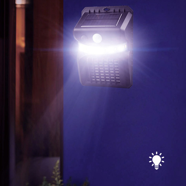 （带电）新款二合一太阳能壁灯照明+灭蚊灯室外人体感应庭院灯 白光-2