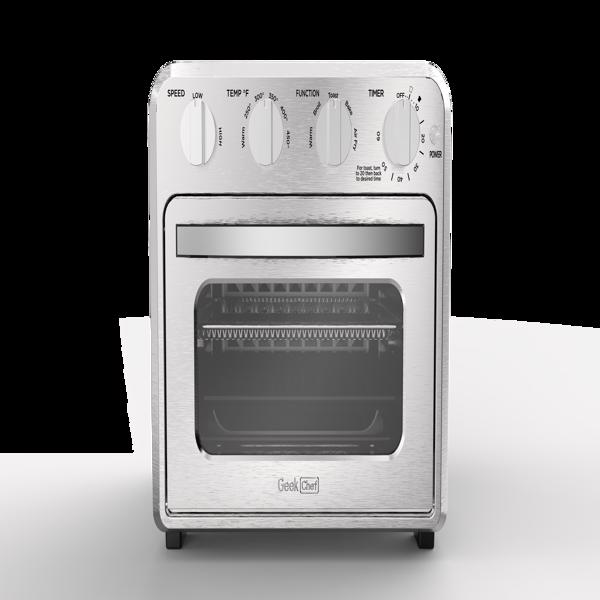 【周末无法发货，谨慎下单】Geek Chef Air Fryer Toaster烤箱组合，4片Toaster对流式空气油炸烤箱温暖，烤架，烤面包，空气油炸，无油，包括配件，不锈钢，银色（16QT空气油炸烤箱）-21