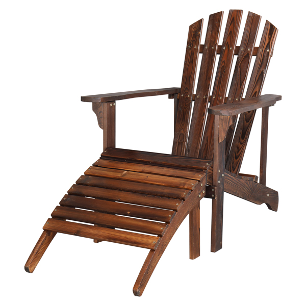  带脚凳 碳化色 木单椅 120*72*96cm 户外庭院 N001-2