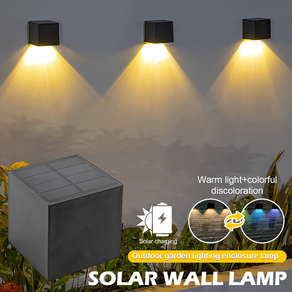 (带电)新款LED太阳能壁灯 暖光+彩光2色模式-10