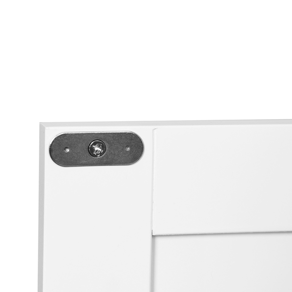 浴室地板储物柜，带双门可调搁板，白色-3