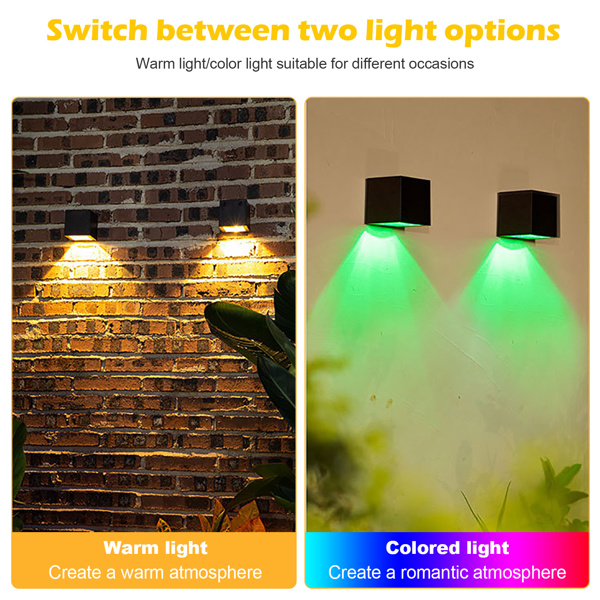 (带电)新款LED太阳能壁灯 暖光+彩光2色模式-21