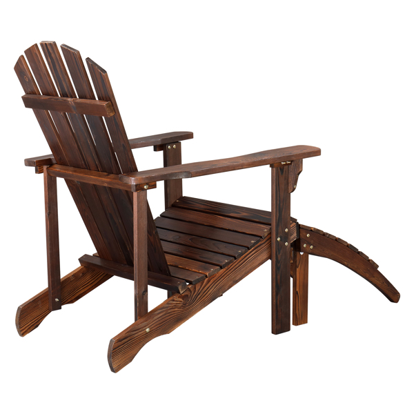  带脚凳 碳化色 木单椅 120*72*96cm 户外庭院 N001-4