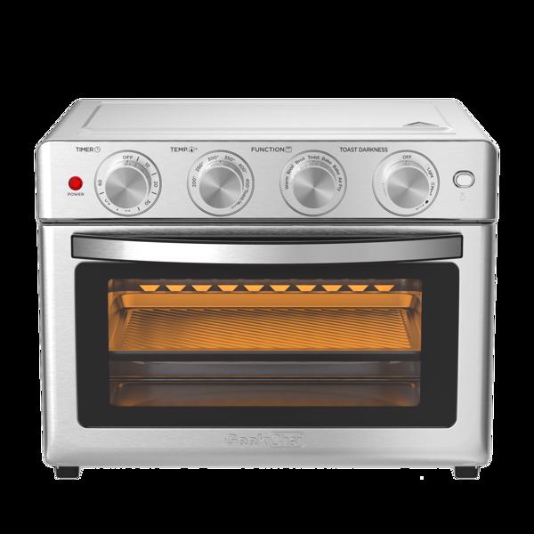 【周末无法发货，谨慎下单】Geek Chef空气炸锅，6片26QT/26L空气炸锅无油，超大烤面包机烤箱组合，空气炸锅烤箱，烘烤，烘烤，再加热，对流台面烤箱，包括配件，不锈钢-5