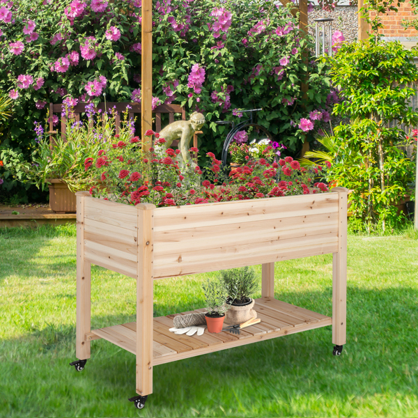 116 * 57 * 82cm  Chinese Fir High Foot Type With Wheel Wood Planting Frame Log Color-13