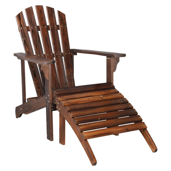  带脚凳 碳化色 木单椅 120*72*96cm 户外庭院 N001