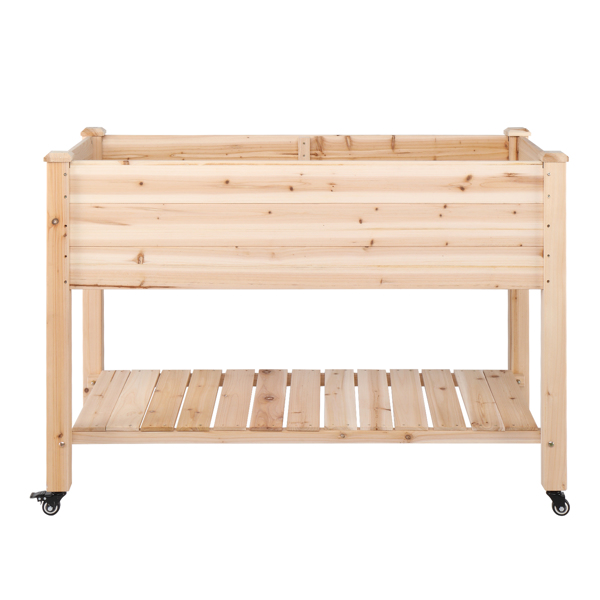 116 * 57 * 82cm  Chinese Fir High Foot Type With Wheel Wood Planting Frame Log Color-2