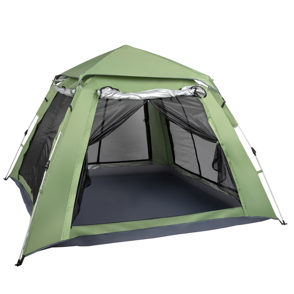  四人家庭帐篷 绿色 弹簧速开 露营帐篷 240*240*150cm N001-9