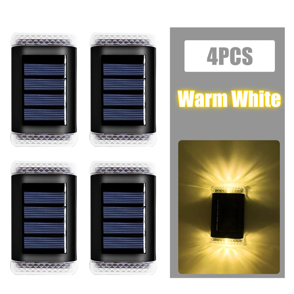 （带电）LED太阳能壁灯台阶灯 暖白 4pcs(周末不发货)-1