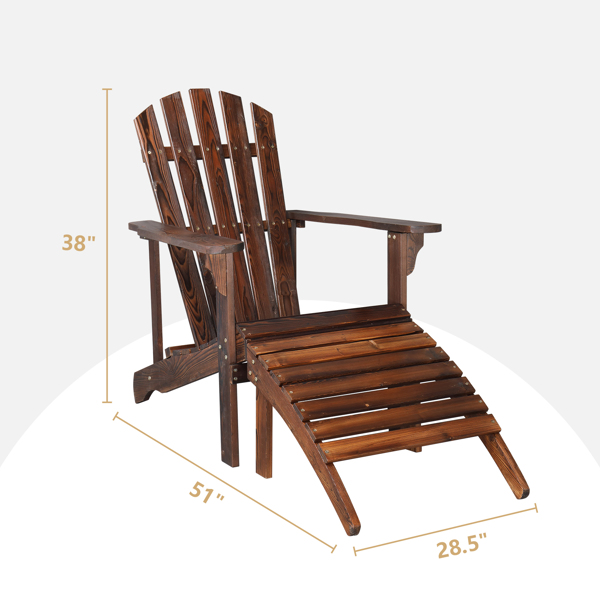  带脚凳 碳化色 木单椅 120*72*96cm 户外庭院 N001-10