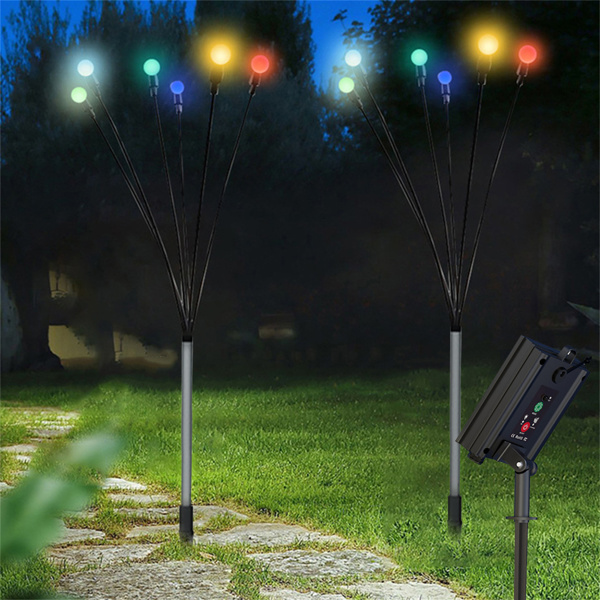 (带电)LED圆球1.2W太阳能遥控草坪灯（电显/USB充电/8模式） 彩色 一拖二-9