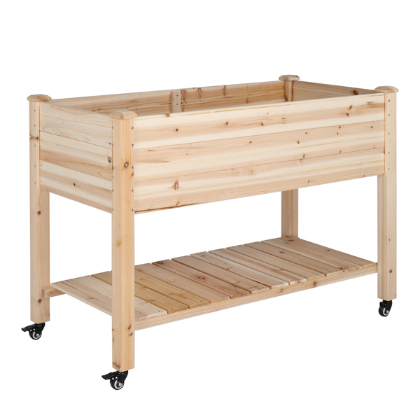 116 * 57 * 82cm  Chinese Fir High Foot Type With Wheel Wood Planting Frame Log Color-3