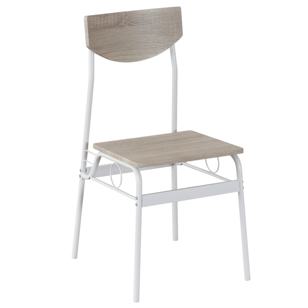  拆装 1桌4椅  长方形 隔层 P2板 铁 白胡桃色 餐桌椅套装 N101-22