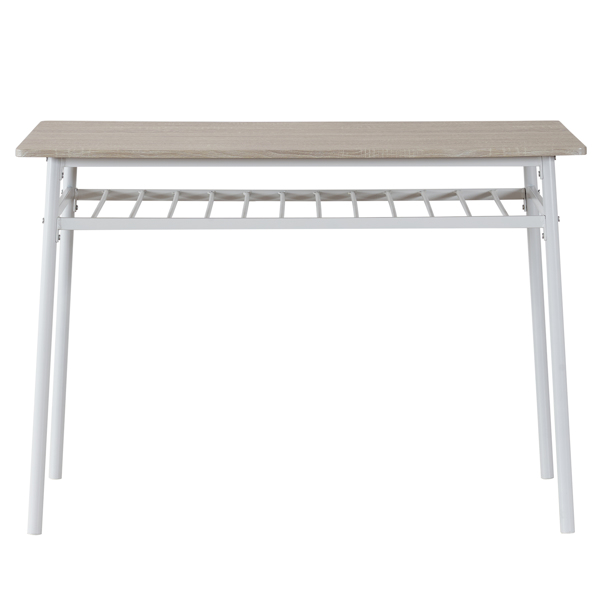  拆装 1桌4椅  长方形 隔层 P2板 铁 白胡桃色 餐桌椅套装 N101-18
