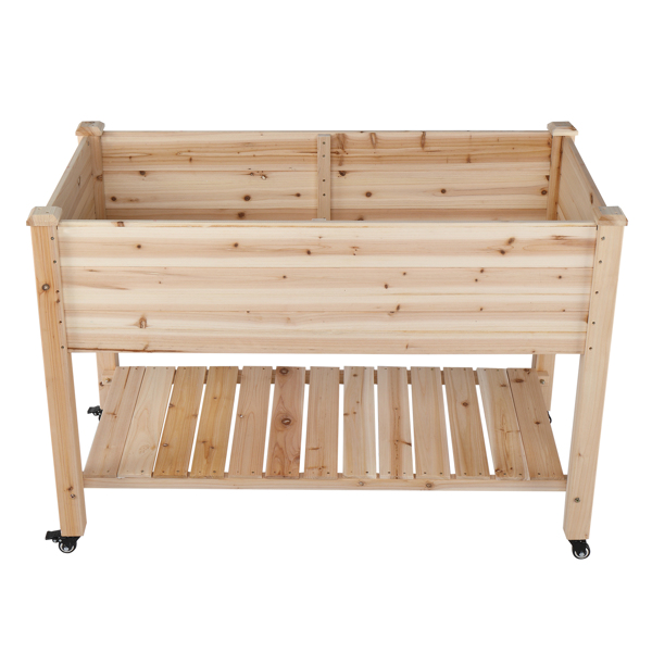 116 * 57 * 82cm  Chinese Fir High Foot Type With Wheel Wood Planting Frame Log Color-6