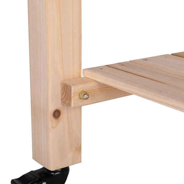 116 * 57 * 82cm  Chinese Fir High Foot Type With Wheel Wood Planting Frame Log Color-5