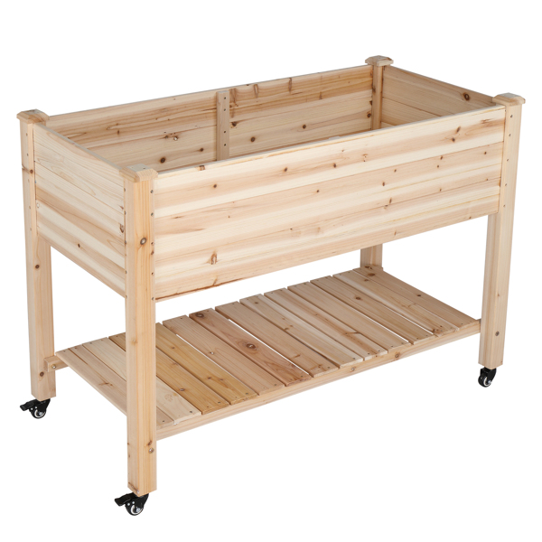 116 * 57 * 82cm  Chinese Fir High Foot Type With Wheel Wood Planting Frame Log Color-1