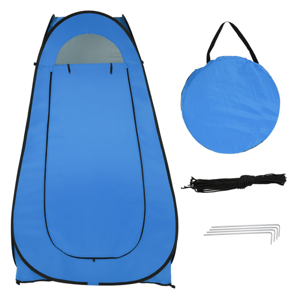  蓝色 便携 更衣帐篷 钢丝 银胶布 120*120*190cm N001-4