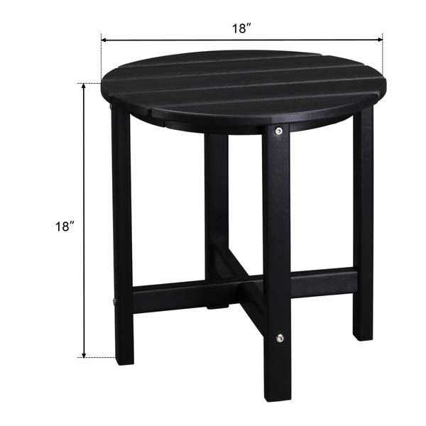  45.5*45.5*45.5cm 单层 圆形 黑色 HDPE边桌 N001-28