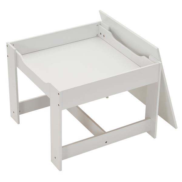  一桌两椅带两个收纳袋 三聚氰胺板 密度板 灰白色 儿童桌椅 61.5*61.5*48cm 可收纳 N101-16