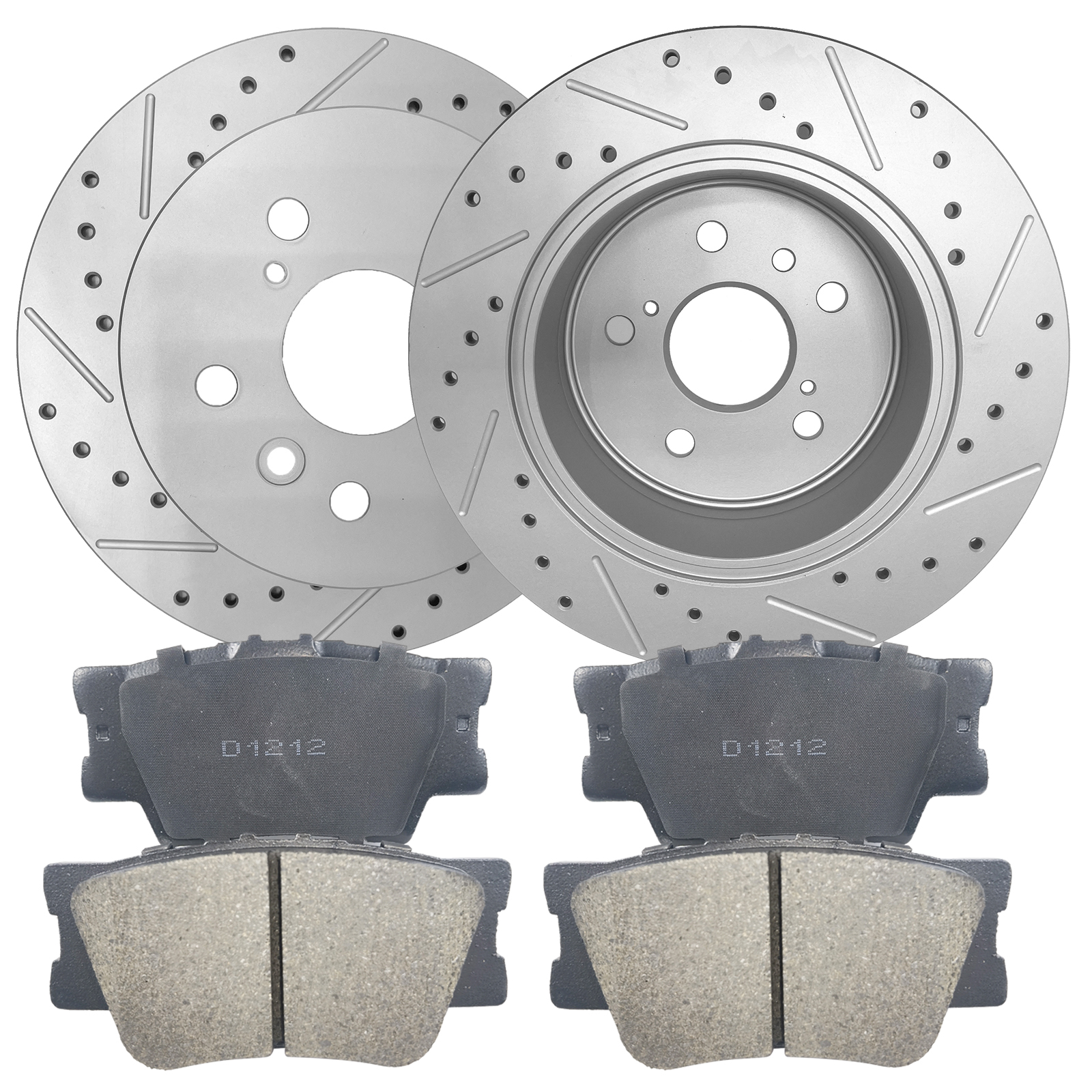 Rear Drill Slot Brake Rotors And Ceramic Pads For ES350 Toyota Avalon Camry