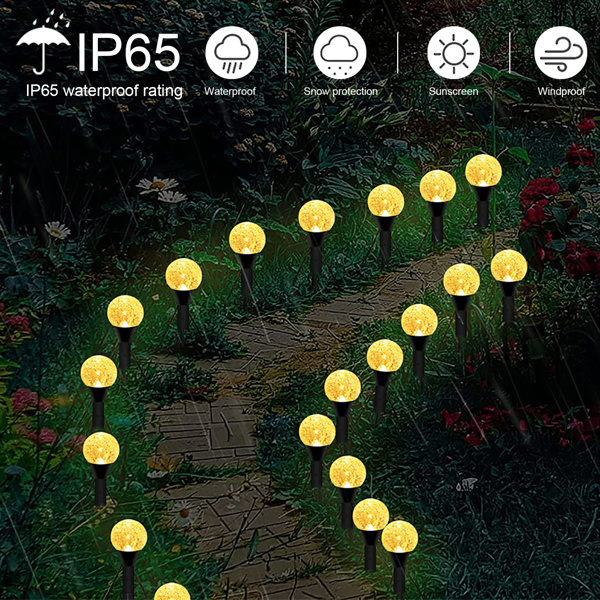 (带电)LED太阳能庭院气泡球灯串插地草坪灯（带说明书）1拖20 暖白-10
