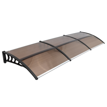 300*96cm 棕色板黑色支架 雨篷 塑料支架 阳光板 前后铝条