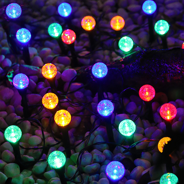 (带电)LED太阳能庭院气泡球灯串插地草坪灯（带说明书）1拖10 彩色-5