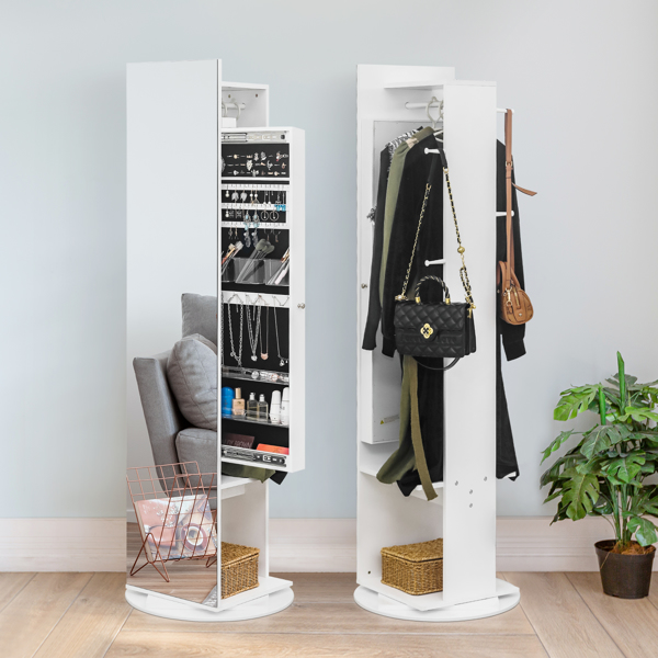 Full Length Mirror with Sliding Storage Cabinet