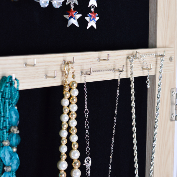 全镜八角形时尚简约珠宝收纳镜柜可挂在门或墙上-2